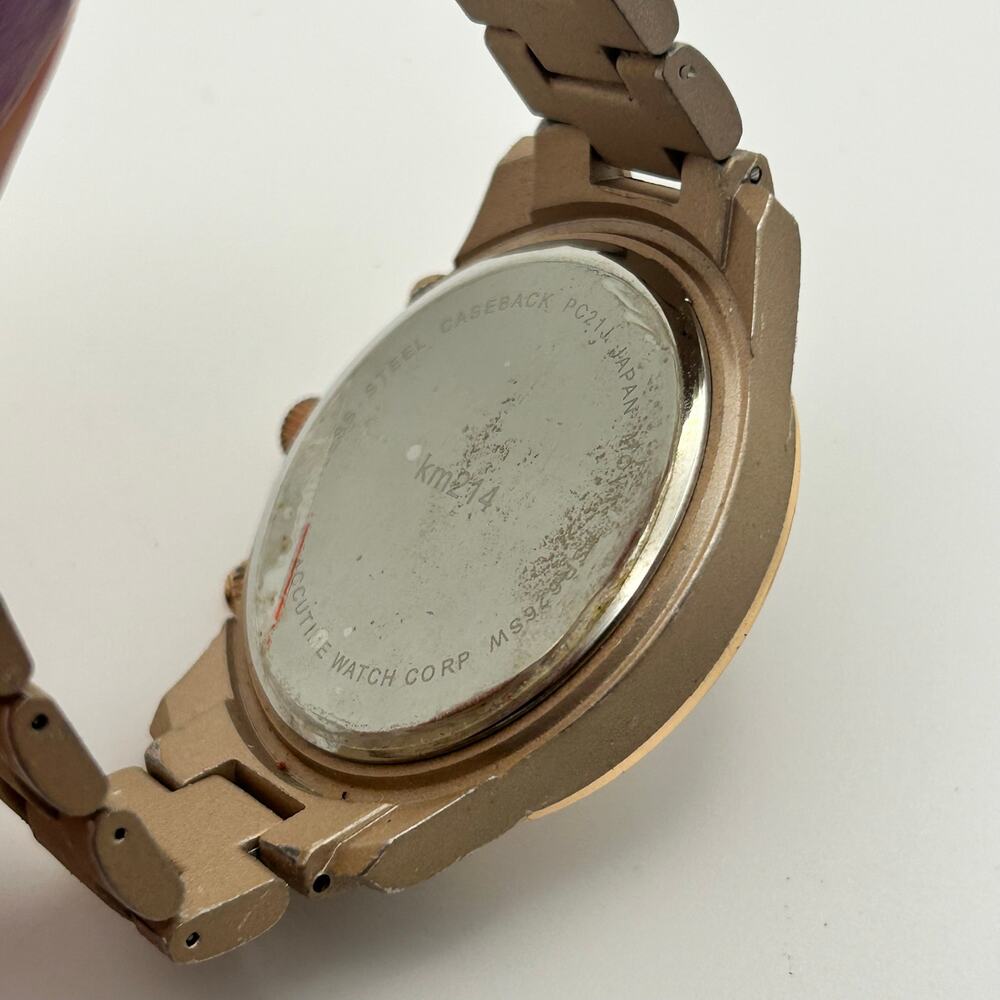 Attention Women's Rose Gold Tone Crystal Bezel Watch Working New Battery - Picture 6 of 8